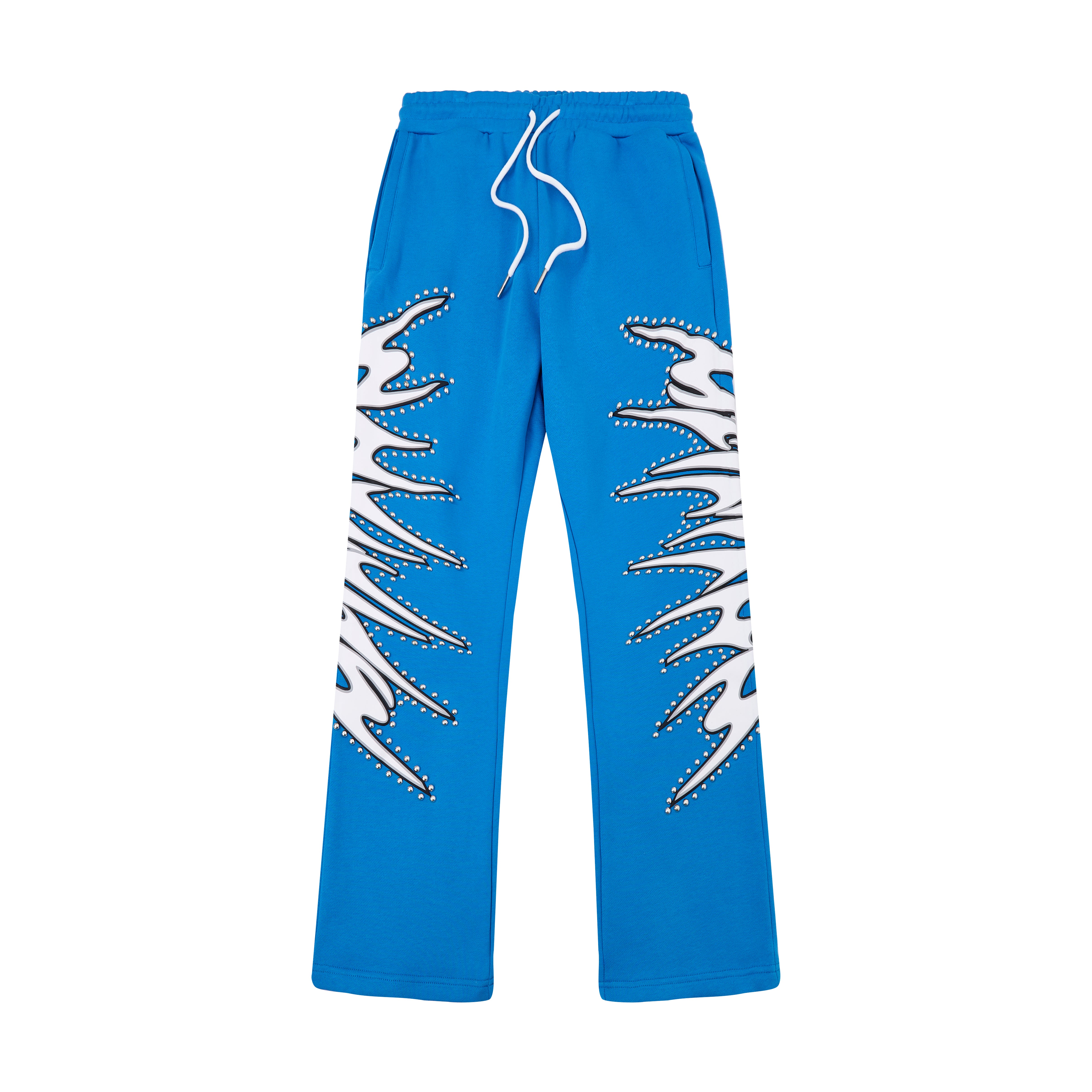 Misfit Studded Terry Flare Sweatpants (Blue)